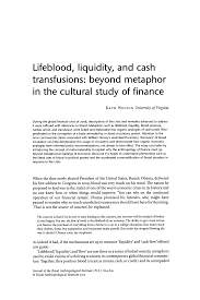 Lifeblood, Liquidity, and Cash Transfusions excerpt